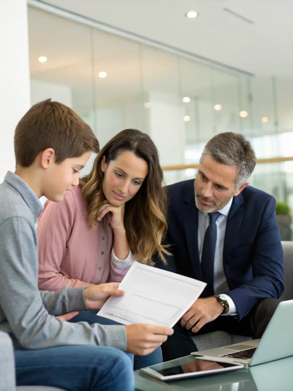 A South African family confidently planning their financial future with a mannerlab.uno consultant, emphasizing trust and long-term relationships.